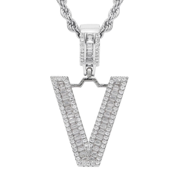 Jewelry Hip Hop Pendant Copper Micropaved Zircon Letters Numbers Text Necklace