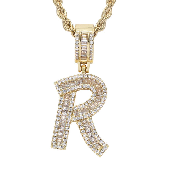 Jewelry Hip Hop Pendant Copper Micropaved Zircon Letters Numbers Text Necklace