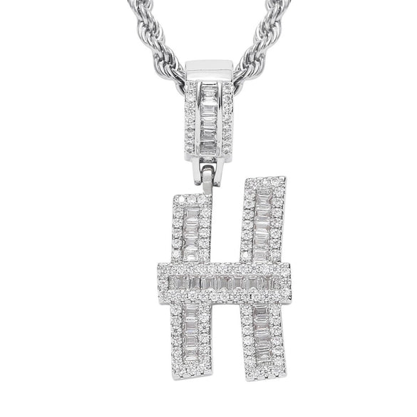Jewelry Hip Hop Pendant Copper Micropaved Zircon Letters Numbers Text Necklace