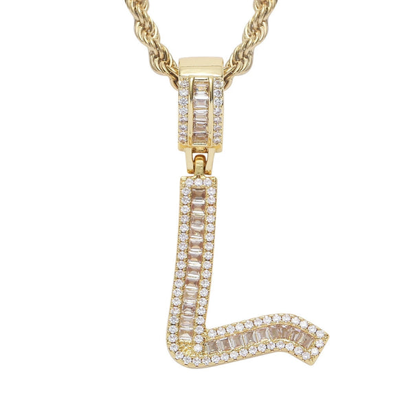 Jewelry Hip Hop Pendant Copper Micropaved Zircon Letters Numbers Text Necklace