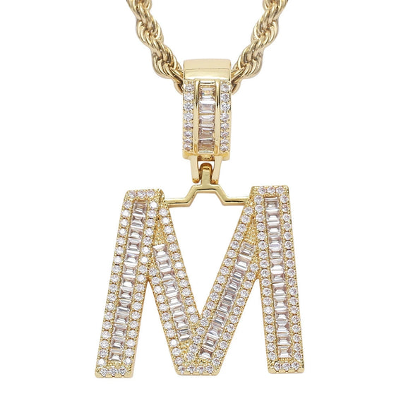 Jewelry Hip Hop Pendant Copper Micropaved Zircon Letters Numbers Text Necklace