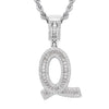 Jewelry Hip Hop Pendant Copper Micropaved Zircon Letters Numbers Text Necklace