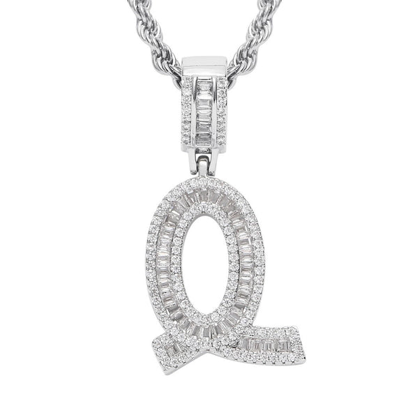 Jewelry Hip Hop Pendant Copper Micropaved Zircon Letters Numbers Text Necklace
