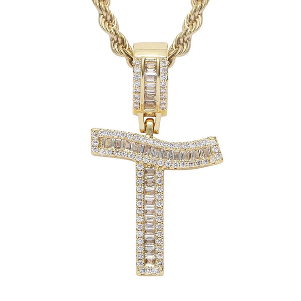 Jewelry Hip Hop Pendant Copper Micropaved Zircon Letters Numbers Text Necklace