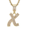Jewelry Hip Hop Pendant Copper Micropaved Zircon Letters Numbers Text Necklace