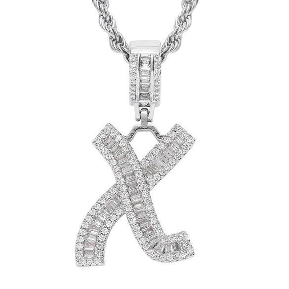 Jewelry Hip Hop Pendant Copper Micropaved Zircon Letters Numbers Text Necklace