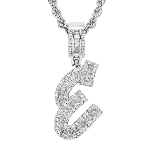 Jewelry Hip Hop Pendant Copper Micropaved Zircon Letters Numbers Text Necklace
