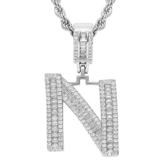 Jewelry Hip Hop Pendant Copper Micropaved Zircon Letters Numbers Text Necklace
