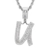 Jewelry Hip Hop Pendant Copper Micropaved Zircon Letters Numbers Text Necklace