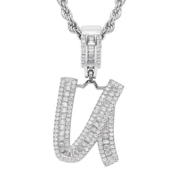 Jewelry Hip Hop Pendant Copper Micropaved Zircon Letters Numbers Text Necklace