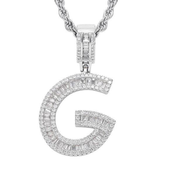 Jewelry Hip Hop Pendant Copper Micropaved Zircon Letters Numbers Text Necklace