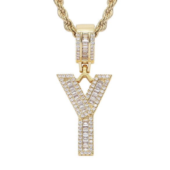 Jewelry Hip Hop Pendant Copper Micropaved Zircon Letters Numbers Text Necklace