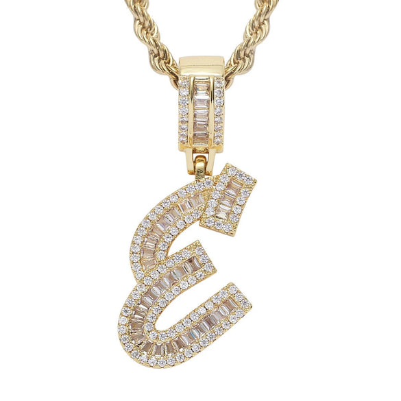 Jewelry Hip Hop Pendant Copper Micropaved Zircon Letters Numbers Text Necklace