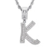 Jewelry Hip Hop Pendant Copper Micropaved Zircon Letters Numbers Text Necklace