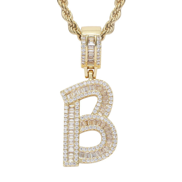 Jewelry Hip Hop Pendant Copper Micropaved Zircon Letters Numbers Text Necklace