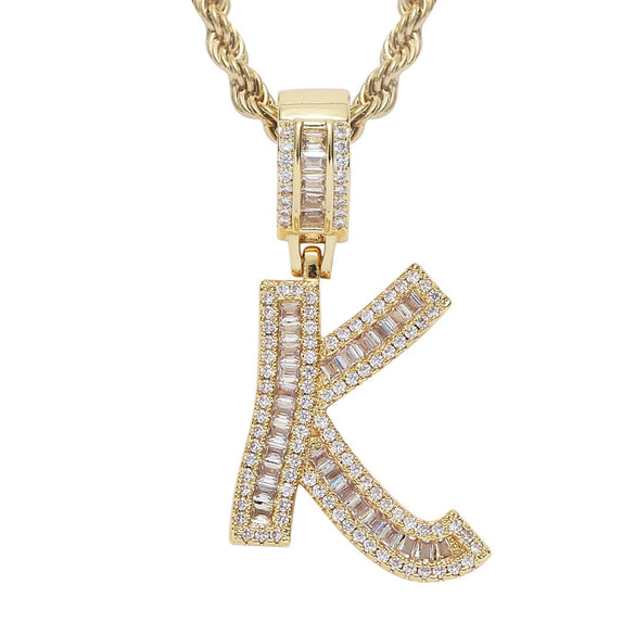 Jewelry Hip Hop Pendant Copper Micropaved Zircon Letters Numbers Text Necklace