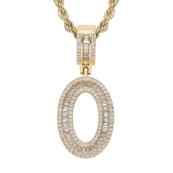 Jewelry Hip Hop Pendant Copper Micropaved Zircon Letters Numbers Text Necklace