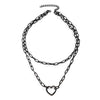 Jewelry Hip Hop Style Alloy Heart Shaped Cross Chain Necklace For Women With Electroplating Treatment