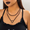 Jewelry Hip Hop Style Alloy Heart Shaped Cross Chain Necklace For Women With Electroplating Treatment