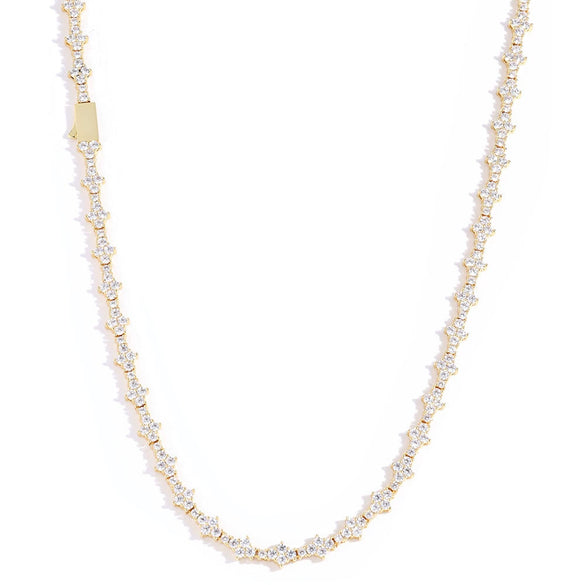 Jewelry Hip Hop Style Copper Tennis Chain Zirconia Geometric Pendant Necklace Unisex