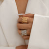 Jewelry Hip Hop Style Geometric Alloy Electroplated Irregular Twisted Ring