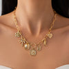 Jewelry Hip Hop Style Geometric Alloy Rhinestone Pendant Clavicle Chain With Electroplating