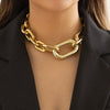 Jewelry Hip Hop Style Geometric Cross Buckle Chain Necklace With Electroplating