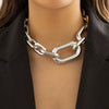 Jewelry Hip Hop Style Geometric Cross Buckle Chain Necklace With Electroplating