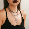Jewelry Hiphop Cross Pendant Necklace Alloy Metal Geometric Electroplating For Women