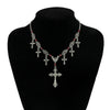 Jewelry Hiphop Cross Pendant Necklace Alloy Metal Geometric Electroplating For Women