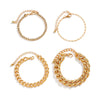 Jewelry Hiphop Punk Alloy Diamondencrusted Cuban Buckle Chain Bracelet Set With Geometric Pattern