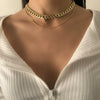 Jewelry Hiphop Retro Geometric Multilayer Snake Bone Chain Necklace For Women Alloy Metal Electroplating