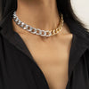 Jewelry Hiphop Trend Mixed Color Thin Chain Necklace Aluminum Iron Geometric Singlelayer Electroplating For Women