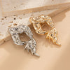 Jewelry Hollow Irregular Alloy Brooch With Hemp Pattern Electroplating And Minimalist Style