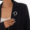 Jewelry Hollow Irregular Alloy Brooch With Hemp Pattern Electroplating And Minimalist Style