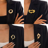 Jewelry Hollow Irregular Alloy Brooch With Hemp Pattern Electroplating And Minimalist Style