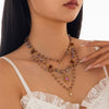 Jewelry Imitation Crystal Alloy Acrylic Diamond Geometric Irregular Tassel Electroplating Necklace For Women