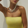 Jewelry Imitation Pearl Alloy Bow Starfish Animal Zodiac Pendant Clavicle Chain Electroplated