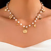 Jewelry Imitation Pearl Alloy Geometric Electroplated Pendant Clavicle Chain