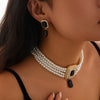 Jewelry Imitation Pearl Alloy Geometric Light Luxury Multilayer Clavicle Chain Electroplated