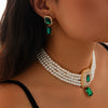Jewelry Imitation Pearl Alloy Geometric Light Luxury Multilayer Clavicle Chain Electroplated