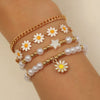 Jewelry Imitation Pearl Alloy Geometric Round Bead Stitching Electroplating Bracelet For Women
