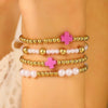 Jewelry Imitation Pearl Alloy Geometric Round Bead Stitching Electroplating Bracelet For Women
