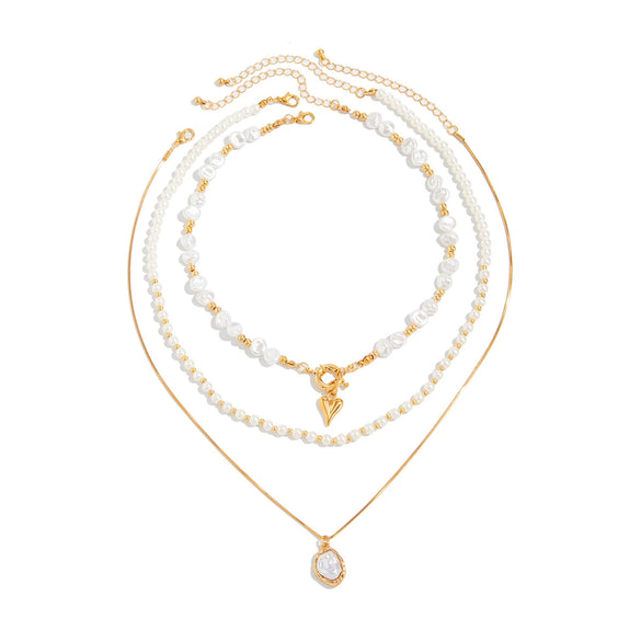 Jewelry Imitation Pearl Alloy Starfish Pendant Necklace Electroplating Light Luxury Style