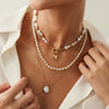 Jewelry Imitation Pearl Alloy Starfish Pendant Necklace Electroplating Light Luxury Style