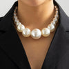Jewelry Imitation Pearl Ball Chain Geometric French Retro Handmade Necklace