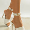 Jewelry Imitation Pearl Beaded Anklet Geometric Handmade Women's Retro Plastic Resin