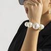 Jewelry Imitation Pearl Beaded Ball Chain Necklace With Geometric Style Handmade