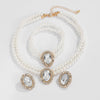 Jewelry Imitation Pearl Beaded Geometric Light Luxury Electroplated Necklace For Women