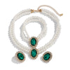 Jewelry Imitation Pearl Beaded Geometric Light Luxury Electroplated Necklace For Women